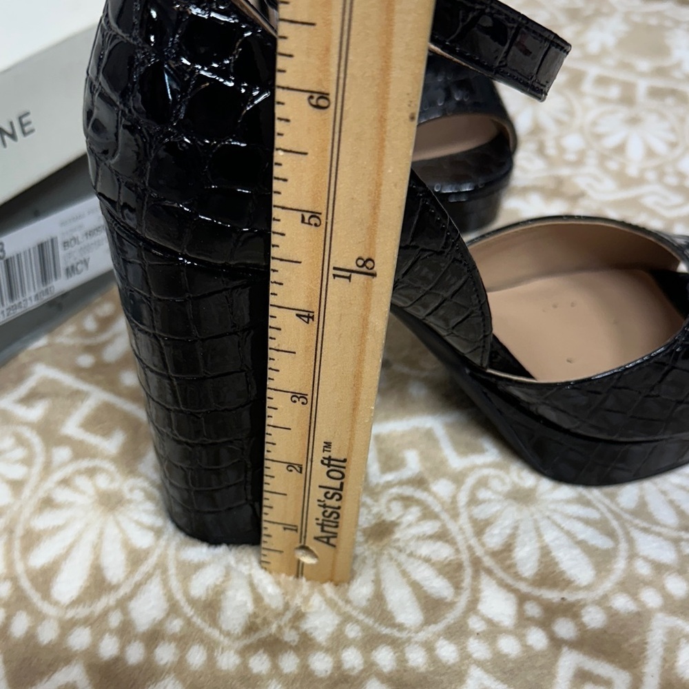 Sun + Stone Glossy Black Croc Heels - Picture 10 of 12